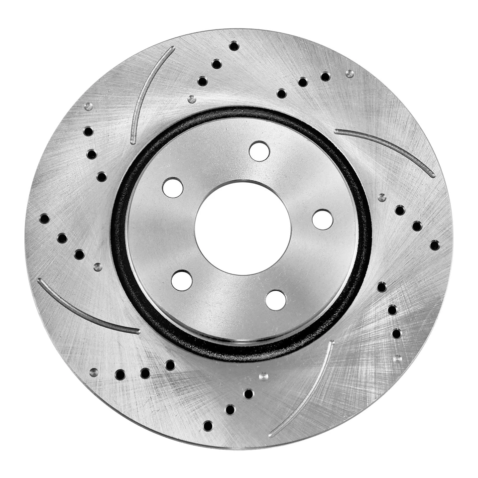 Front Drilled Rotors Ceramic Brake Pads for 2006 - 2010 Chevy Malibu Pontiac G6 - Imagem 4 de 4