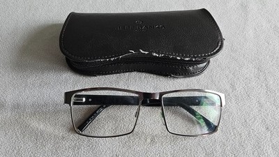 Jeff Banks Schwarz / Gunmetal Brille Brillengestell / Brille. Mit Koffer. JB Two I's.