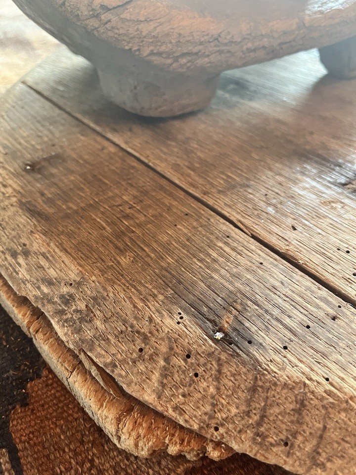 Primitive Old Wooden Table Riser Wonderful Dry Wood Early Cabin Goods ...