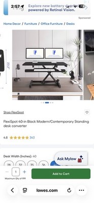 FlexiSpot computer riser stand Em37-40b Black