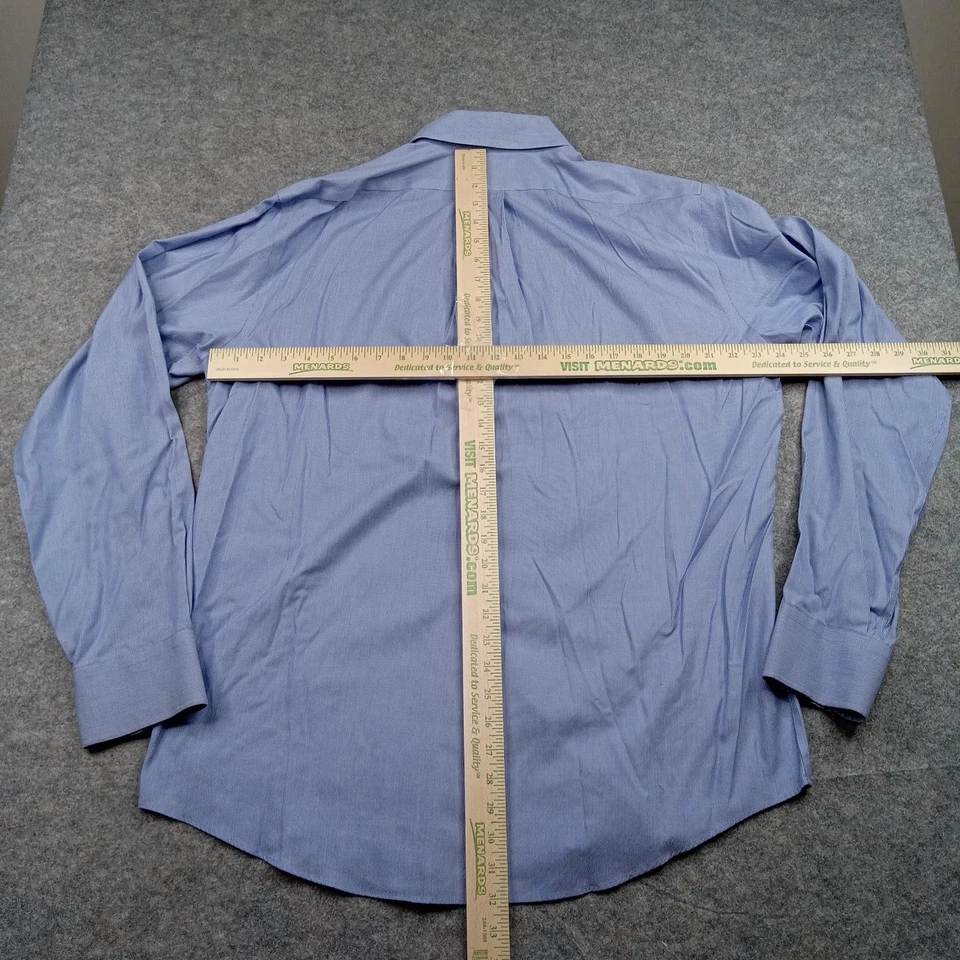 Camisa Marshall Field para Hombres 16.5 34/37 Azul Pinpoint Oxford Sin Plancha Abotonada Foto 3 de 4