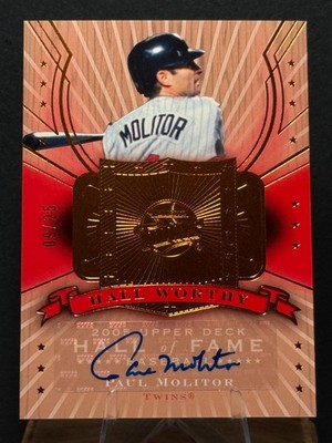 2005 Upper Deck Hall of Fame Hall Worthy Autograph Paul Molitor 9/25 #PM2