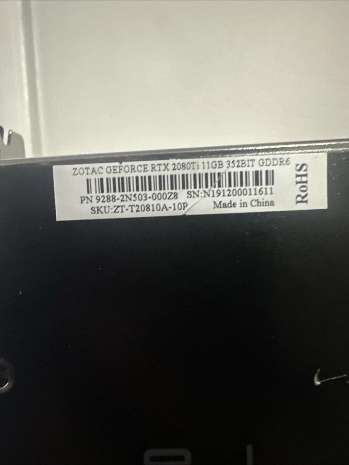 ZOTAC GeForce RTX 2080 Ti 11GB 352BIT GDDR6 Graphics Card ZT-T20810A-10P - Image 2 of 3