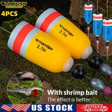 4PCS 2-7IN Fishing Bobbers Popping Cork Weighted Floats Corks Popping Corks US
