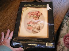 1997 Dimensions Gold Collection Ndlpnt Kit 2451 w/ Ribbon Emb LADY JESSICA NIP