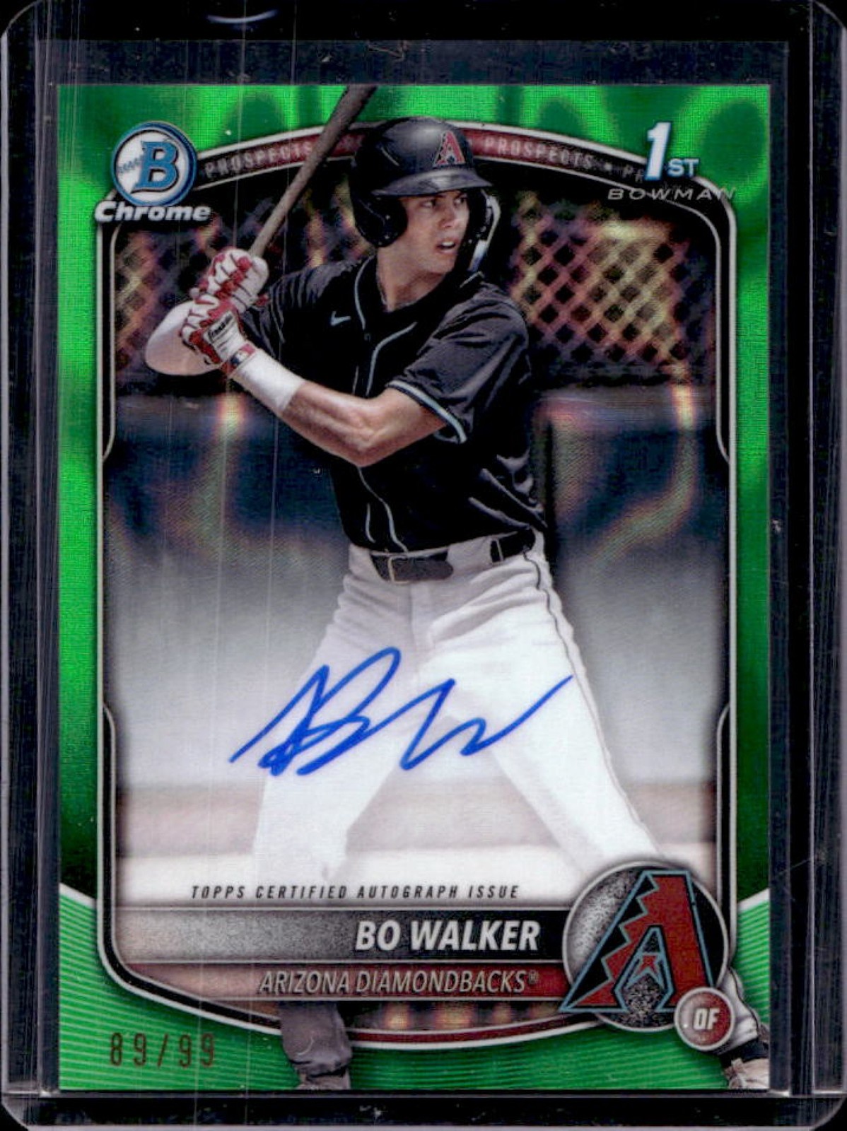 2025 Bowman Bo Walker Chrome Auto Green Lava Refractor 1st #89/99