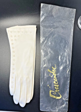 Crescendoe Cotton Elbow Opera Gloves Size 6.5 New With Tags in Orig Plastic Vtg