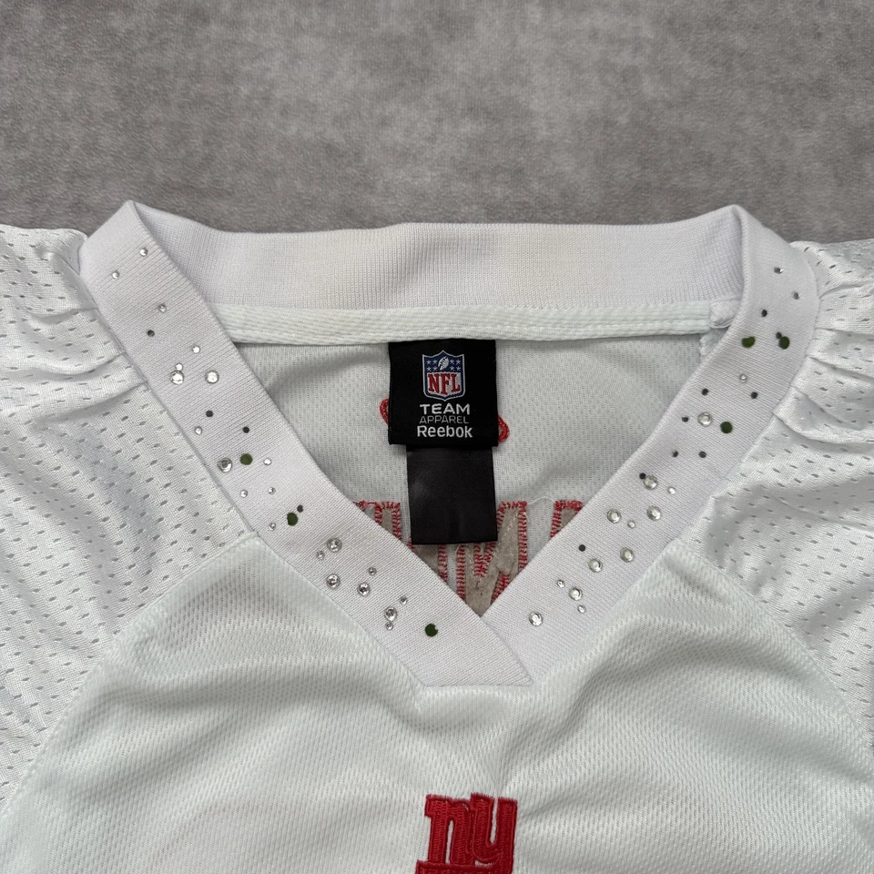 Camiseta de fútbol vintage de los New York Giants para mujer blanca Eli Manning 10 Reebok Foto 2 de 4