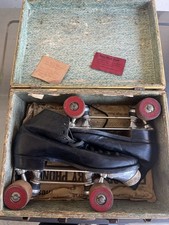 Vintage 1950s Cleveland Skate Co Gloria Nord Model 175 Skates Size 11 w/ Case