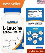 High Quality L-Leucine: 120 Easy-to-Swallow Vegetarian Capsules, 30 Servings