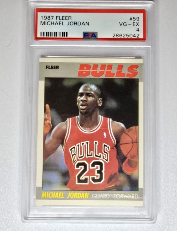 1987 Fleer #59 Michael Jordan Graded by PSA EYE APPEAL LOOKS NEAR MINT