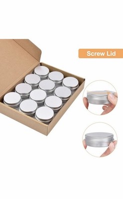 24Pack 2oz Metal round Tins Aluminum Tin Can Containers with Screw Lid for Salve