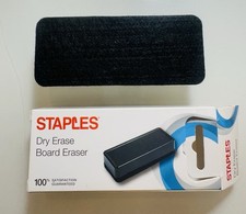 Staples Durable Dry Erase Board Eraser, Black
