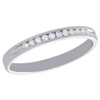 14K WeißGold Kanal Set Diamant JubiläUm Ring Ehering Damen 1/10 Karat