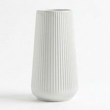 White Ceramic Vase, 8 Inch Flower Vases for Pampas Grass and Dried Flowers, M...