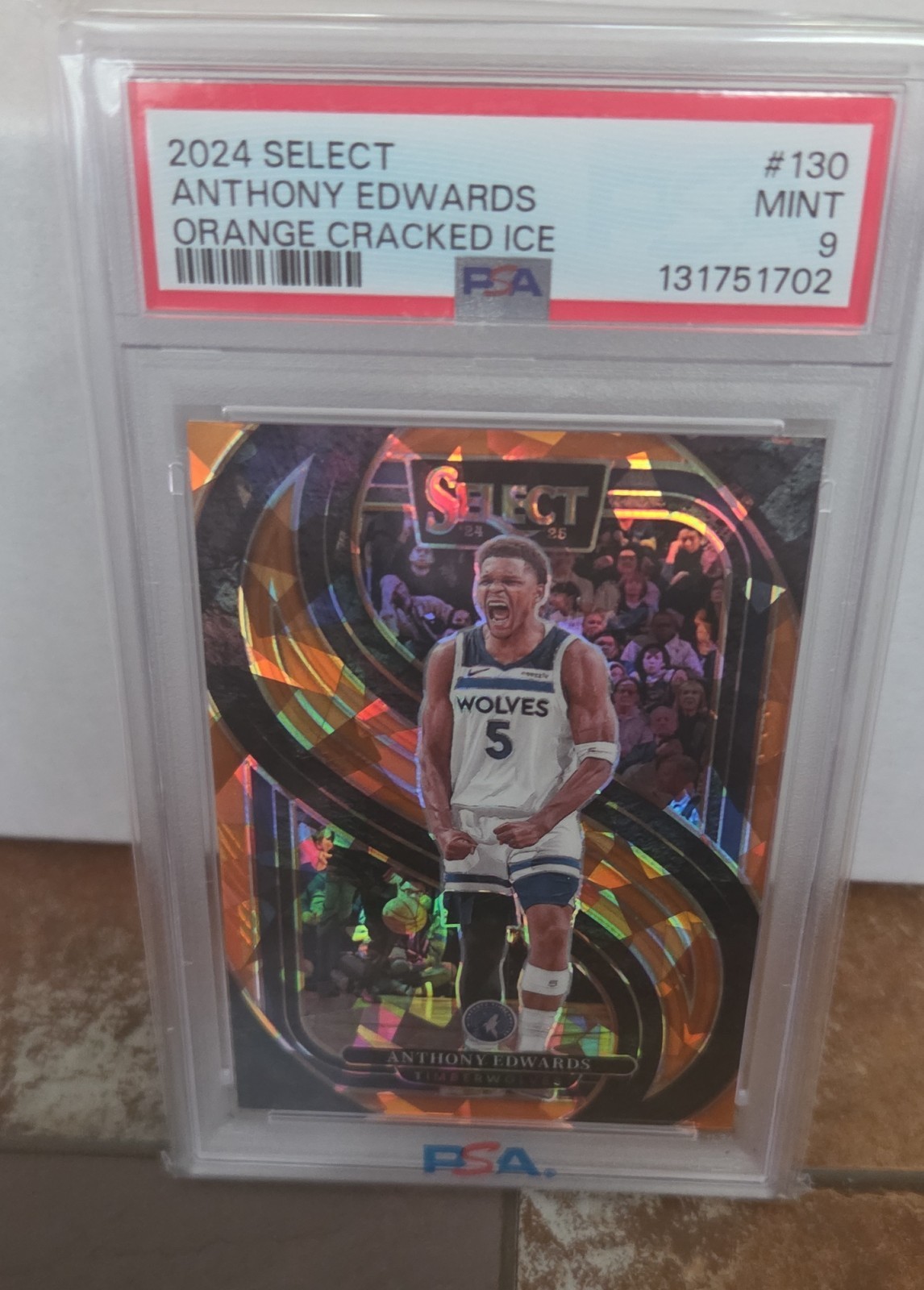 2024-25 Panini Select - Premier Level Anthony Edwards #130 Orange Cracked Ice... view 1