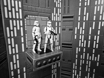 【Kenner社】STADIUM STARS フィギュア 3体セット Death Star Chasm Backdrop Playset for 3.75 Star Wars Hasbro Kenner