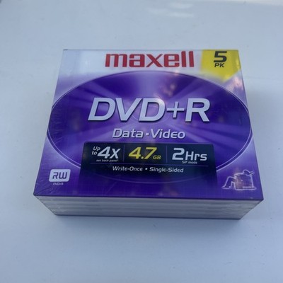 Maxell DVD+RW Rewritable Disc 4.7 GB 4x Jewel Case 5 Pack Maxdata