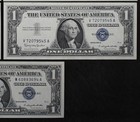Old Money LOT of 7 1957 plain/A/B $1 Silver Certificates XF/AU AA0594 — photo 9