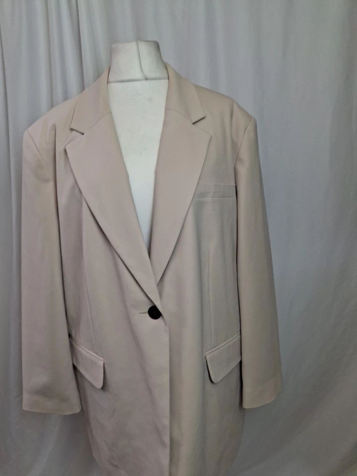 PRIMARK Women's Jacket Blazer Beige Single Breasted Size UK20 E4318 - Image 3 of 4