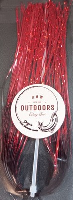 Flashabou 1mm, 11-1/2'' long, DISCO RED, Fly Tying, Lures, Jigs, Flash, Flies