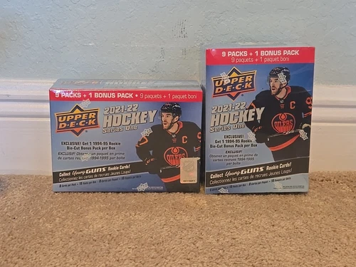 Lot (2) 2021-22 Upper Deck Hockey Series 1 Mega Box New Sealed 10 packs 80 cards