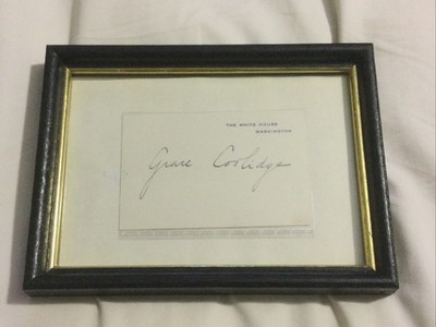 Autograph Grace Coolidge First Lady White House card￼