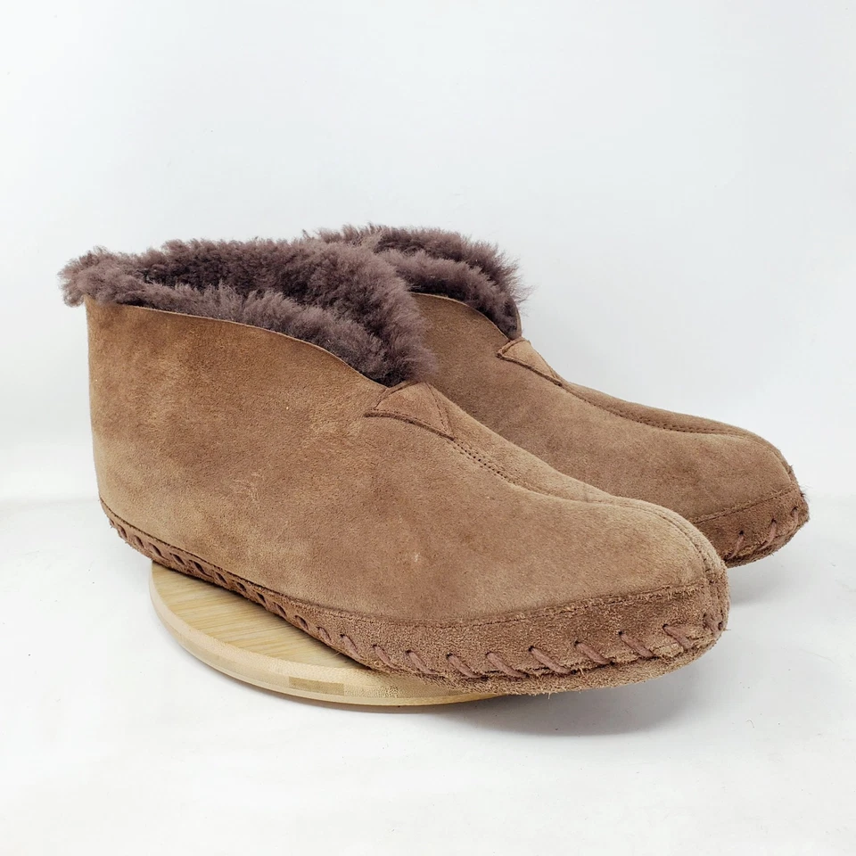 Zapatillas LL Bean para Hombres 11 Wicked Good Marrón Gamuza Zapatos Suela Suave de Oveja Foto 2 de 4