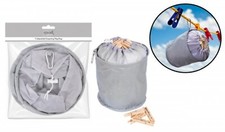 COLLAPSIBLE PEG BAG WITH DRAW STRING - CLOTHES/LAUNDRY WASHING LINE PEGS HOLDER