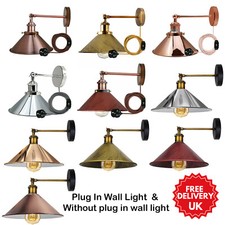 Vintage Plug In Wall Light With Switch Indoor Wall Lamp Wall Sconce E27 Fittings