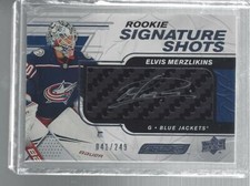Elvis Merzlikin 2019-20 Upper Deck Engrained Rookie Signature Shots #RSSEM /249 