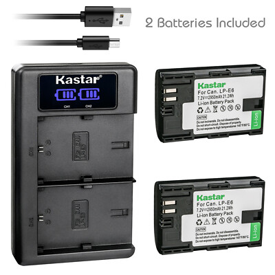 Kastar Battery Pack for Genuine Canon LP-E6N EOS 5D 6D 7D 60D 70D 80D XC10 XC15