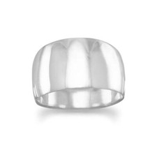 Wide Tapered Polished Ring 925 Sterling Silver Graduated Band Simple Plain Big