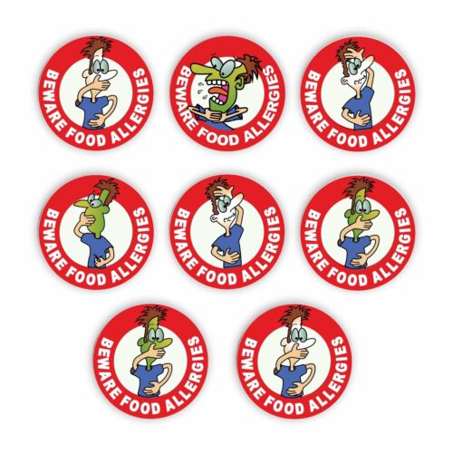 Beware Food Allergies Sticker Also Pin Badges & Sew-on Patches - Food Allergies - Foto 6 di 13