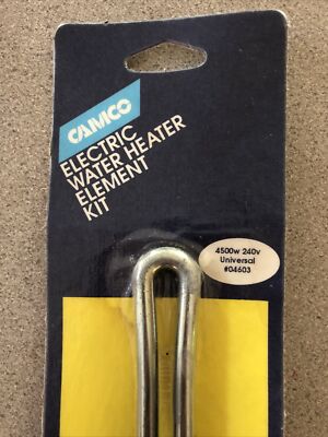 Camco 04603 Universal Water Heater Element – 4500W 240V High Watt Density, Flat Flange, UL Listed