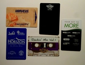 (5) CASINO ROOM KEY CARDS LAKE TAHOE MONTBLEU, HORIZON, HARVEYS & (2) HARD ROCK