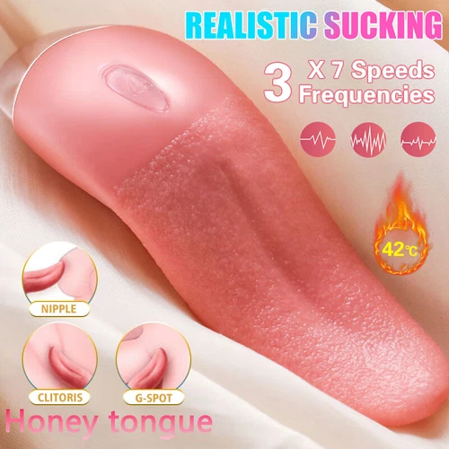 Heating Clit Licking Tongue Vibrator G-Spot Dildo Massage Sucking Oral Sex Toys - Picture 12 of 24