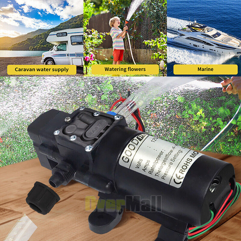 12V Water Pressure Diaphragm Pump 130PSI Self Priming Demand Pump