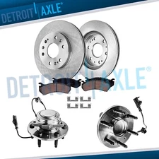 2WD Front Brake Rotors Ceramic Pads Wheel Bearing Hubs for Chevy Silverado 1500