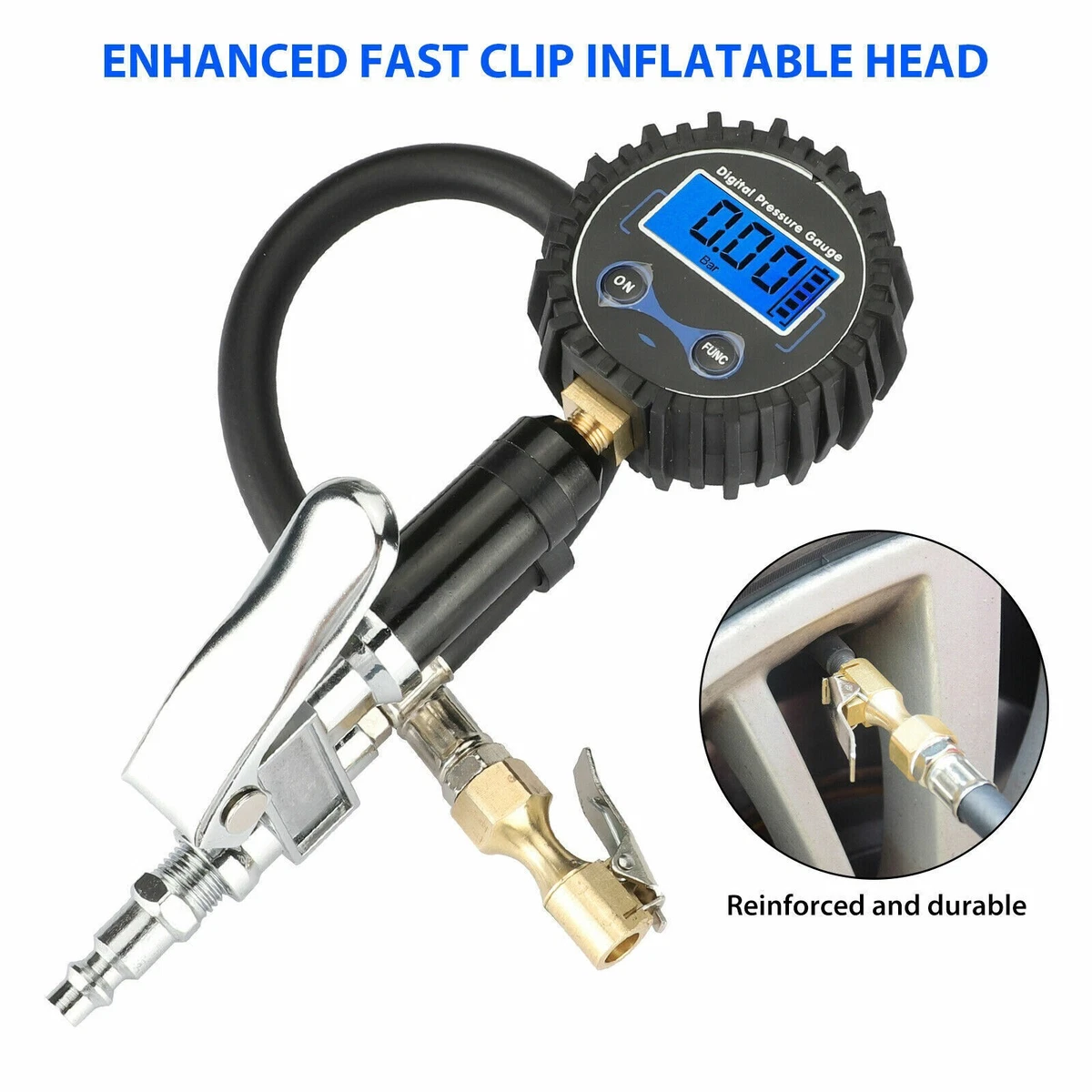 Truck tire inflator with gauge outlet