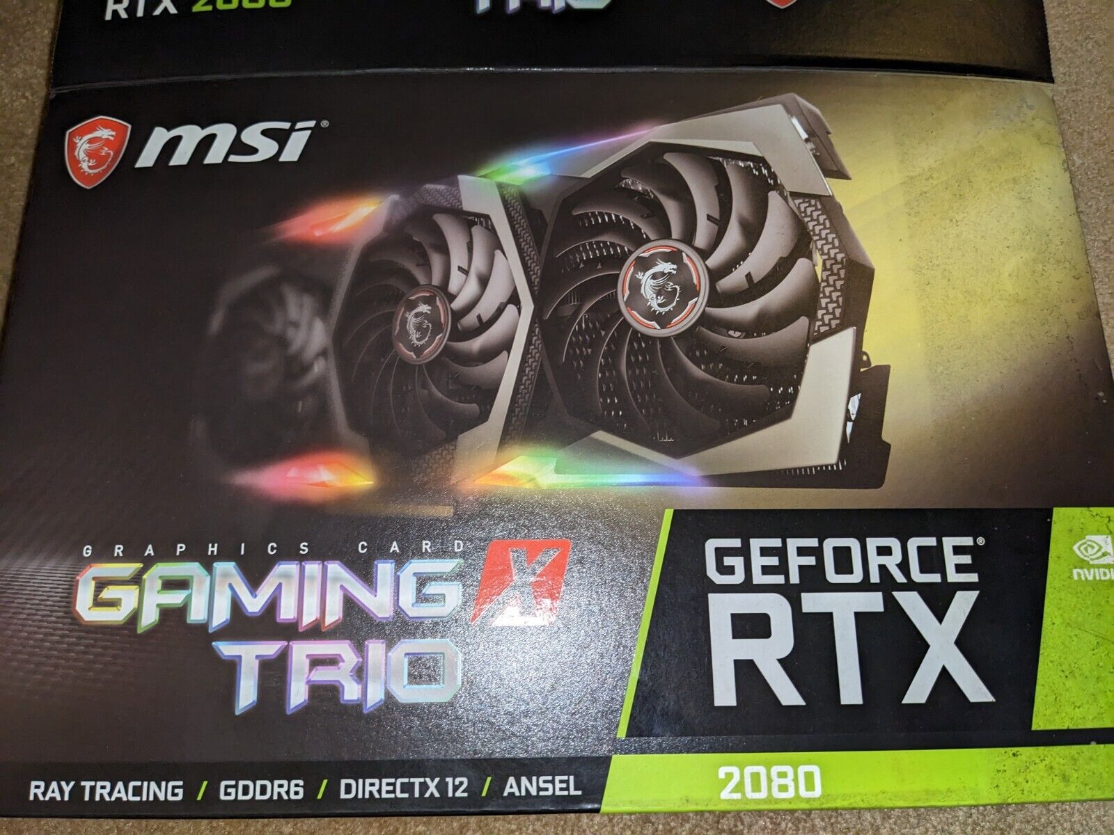 Retfærdighed kontrol hund MSI NVIDIA GeForce RTX 2080 GAMING X TRIO 8GB GDDR6 Graphics Card for sale  online | eBay