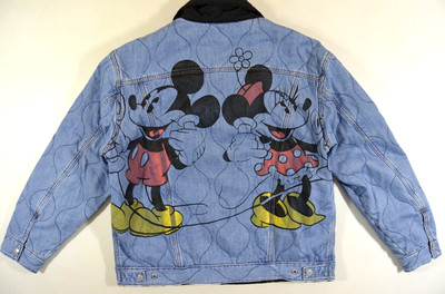 Neu Levis Disney Mickey Mouse GRÖSSE L große gepolsterte Truckerjacke wendbar blau