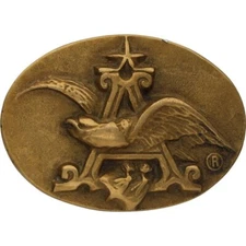 Brass Budweiser Anheuser Busch Beer Colorado Eagle 1980s Vintage Belt Buckle