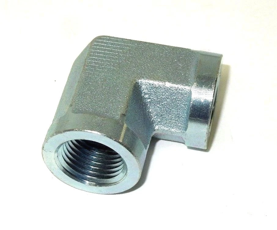 3/8" Female NPT x 1/4" Female NPT 90° Elbow Plated Steel Hydraulic 5504-06-04 - Image 3 of 4