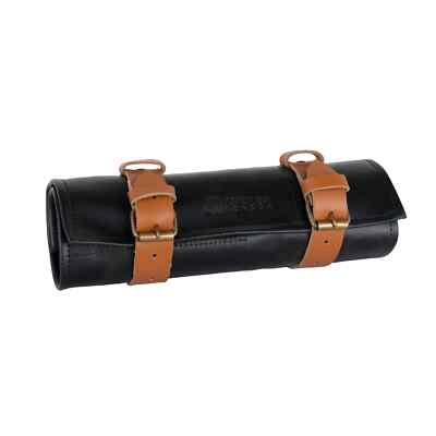 Kochmesserrolle, Messeretui, Vollnarbenleder Messerrolle, Messerhalter, schwarz