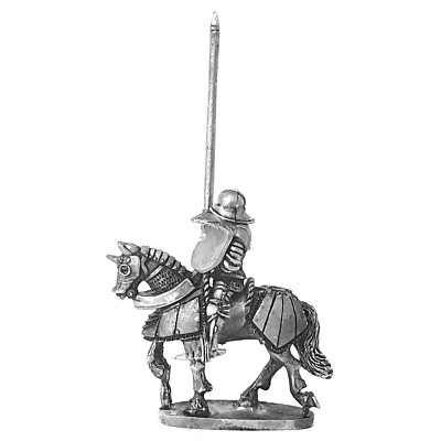 Medieval Mounted Knight With Lance 28mm Metal Unpainted