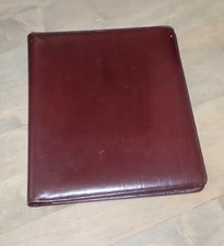 DAY-TIMER Folio Cover | Full Size Burgundy LEATHER Wire Bound Planner Calendar