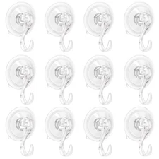 12pcs Heavy Duty Suction Cup Hook Transparent Suction Cup Wall Hanger Kitchen