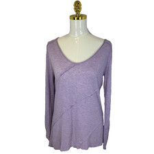 H By Halston Essentials Women's Medium Long Sleeve Tunic Top Tiered Preppy Boho