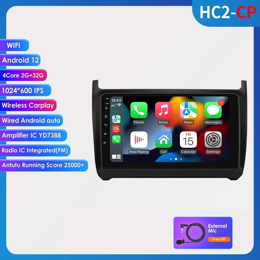 For Volkswagen Polo 2008 2020 Apple Carplay Android 12 Wifi Car